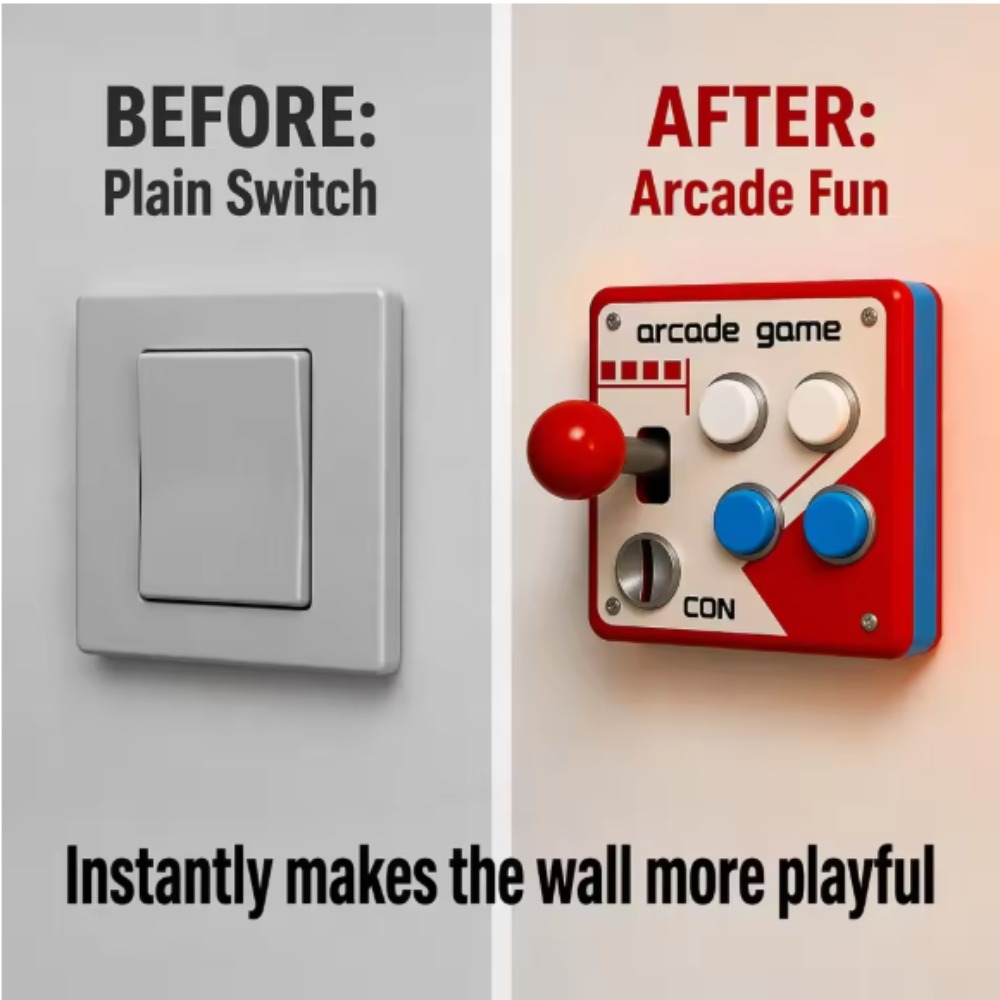 3D Printing Ideas - Retro Arcade Joystick Schalterplatten-Abdeckung, Bohrfreie 3D-Gedruckte