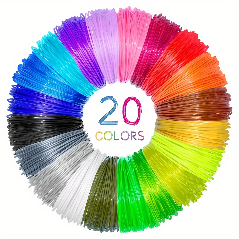 3D Printing Nylon Filament - 20-Farben 3D-Druckstift-Set DIY 3D-Druckstift Handgemachtes Graffiti