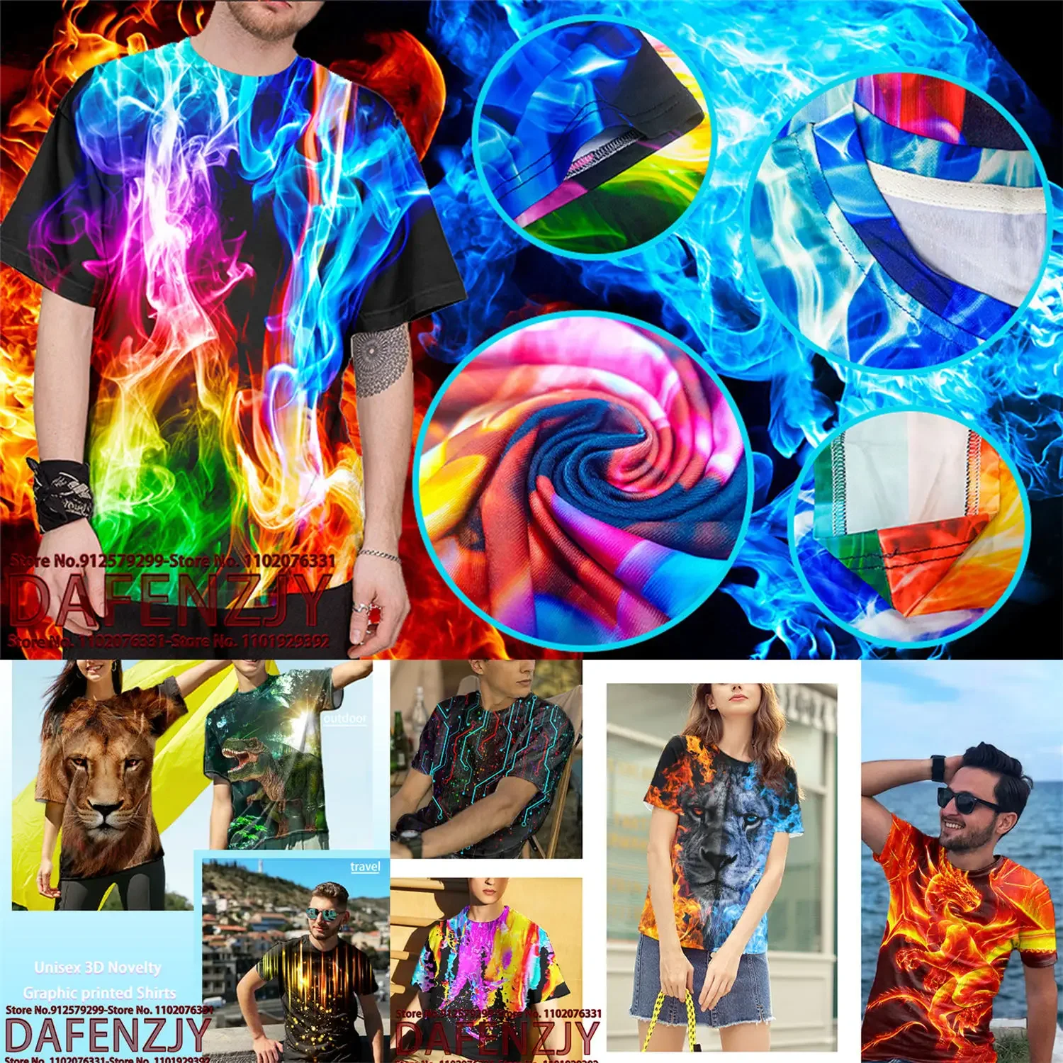Sommer-T-Shirt für Herren mit  – 3D Printing Foto Bewertung und Preis